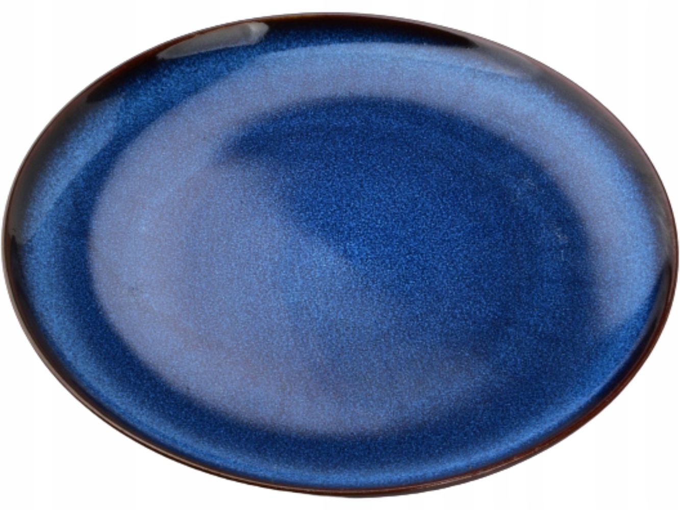 BASIC NATURE Ceramiczny duży TALERZ TALERZYK Deserowy 21 cm - NIEBIESKI