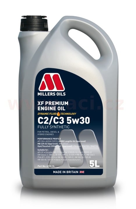 Millers Oils Xf Premium C2/C3 5w30, plne syntetický, 5 l 62305