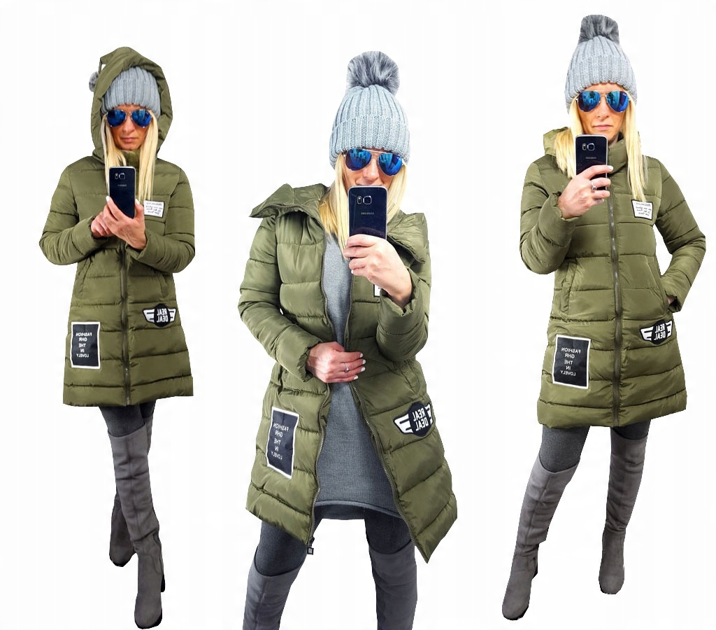 

Pikowany Płaszcz Kurtka Gnommy Kaptur Parka Lon Xs