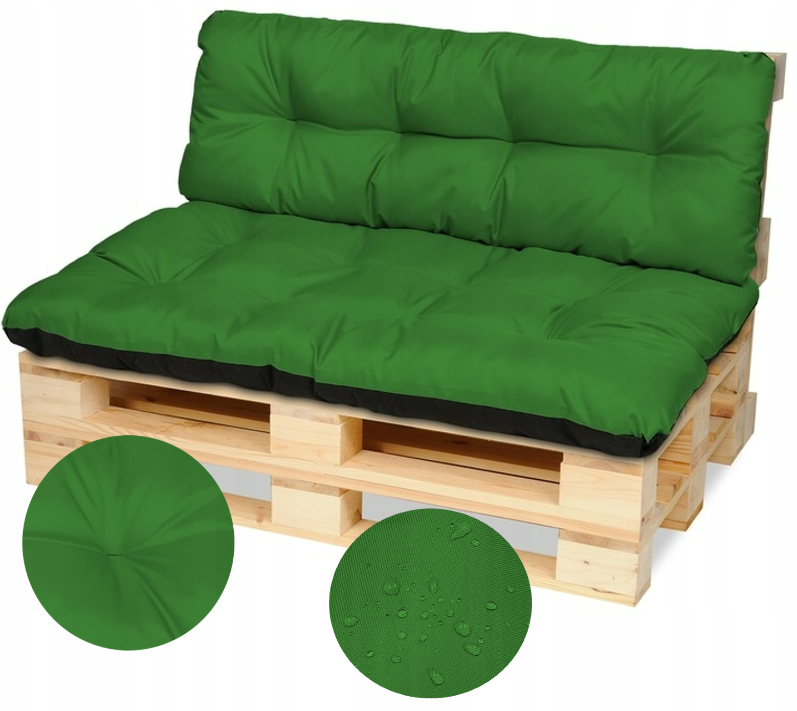 

Poduszki na meble z palet ławkę 120x80+120x38 ziel