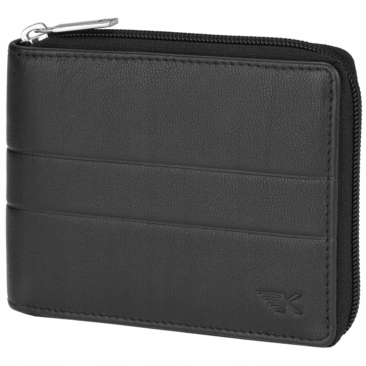 Kochmanski portfel męski skórzany zamykany na zamek suwak czarny Rfid