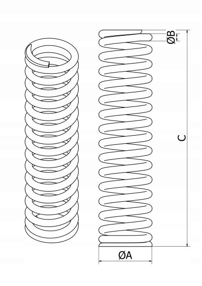 SPRĘŻYNA DOCISKOWA ⌀ 20/2,0x 75 ŚCISKOWA ROZPRĘŻNA Marka inny