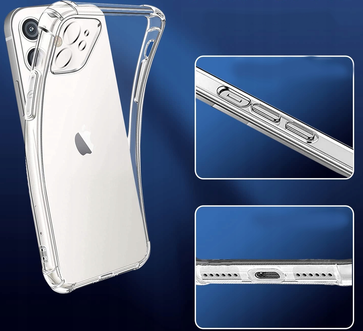 Etui ANTI SHOCK WYSPA do APPLE IPHONE 11 +SZKŁO Kolekcja PANCERNE CASE CLEAR