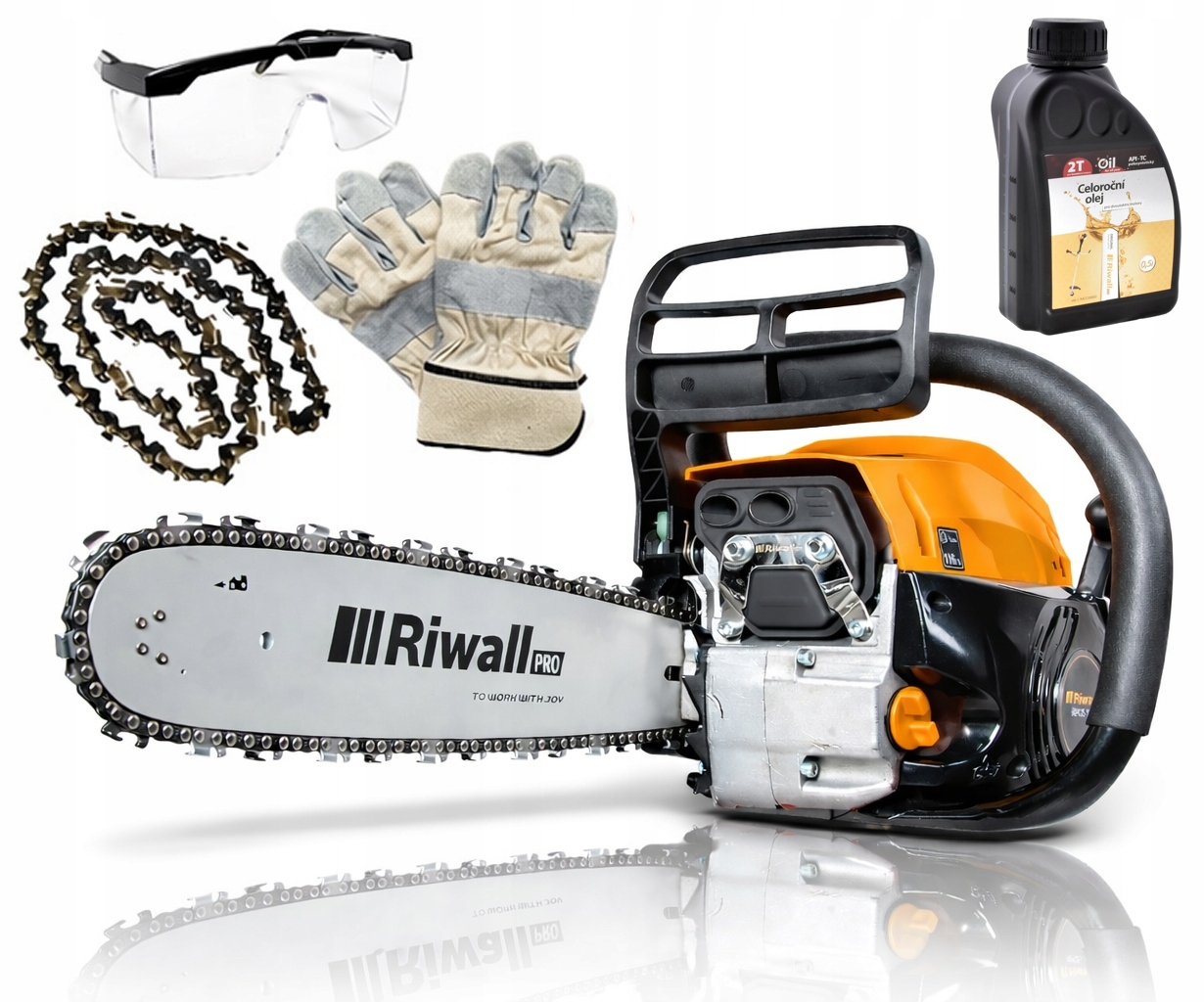 Бензиновая пила riwall Pro 5140pl двигатель 54, см3 7 км направляющая 50 см