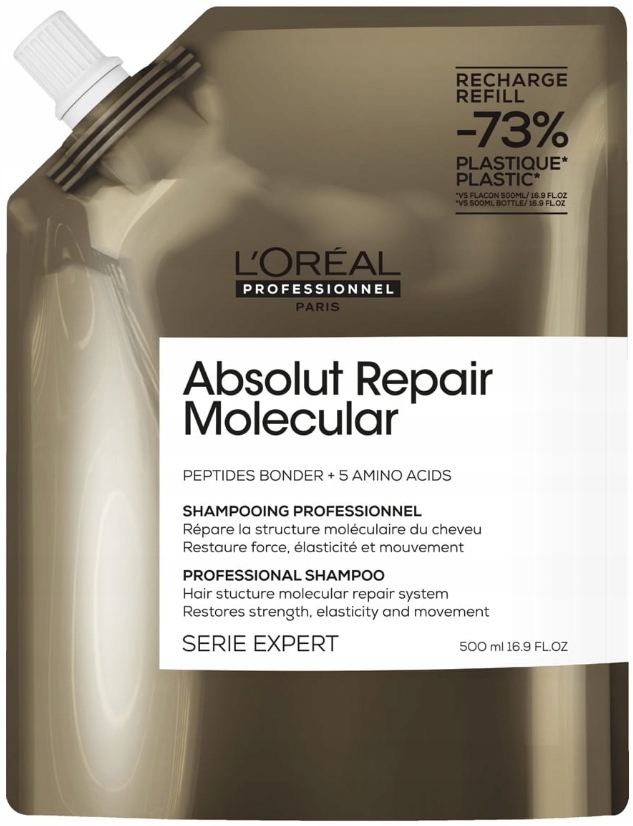 Loreal Absolut Repair Molecular szampon do włosów Zapas 500 ml