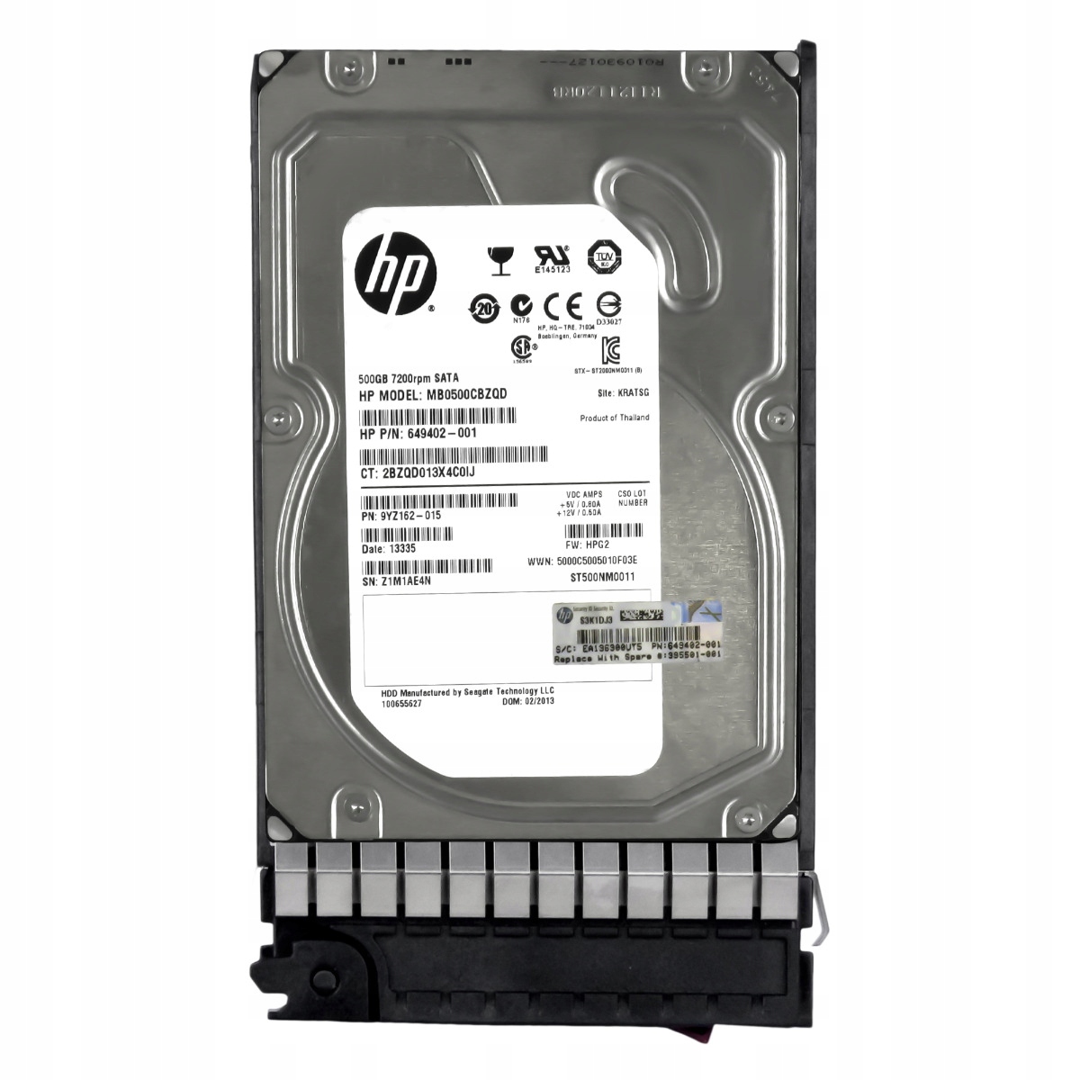 Hp 649402-001 395501-001 500GB 7.2K 64MB Sata II 3.5'' MB0500CBZQD