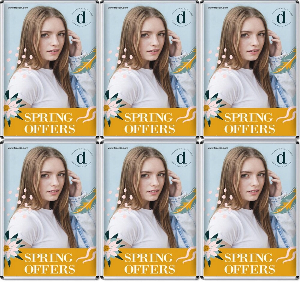 RAMKA ZATRZASKOWA A4 NA PLAKAT INFORMACYJNA x 6