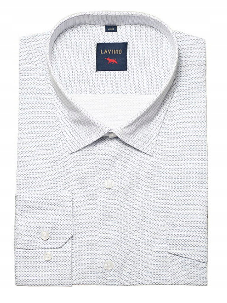 Velká elegantní pánská košile Bílá s drobnými puntíky