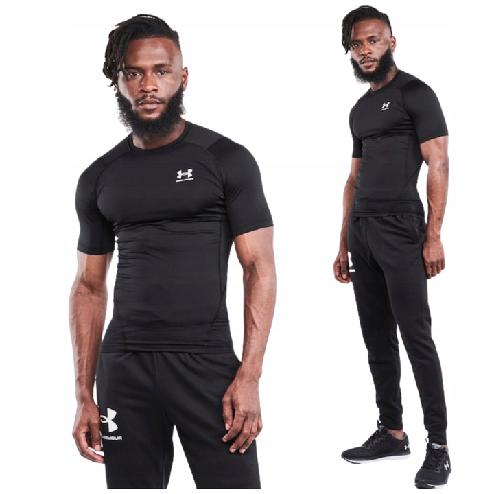 Koszulka Męska Under Armour Termoaktywna Treningowa Czarna Compression L