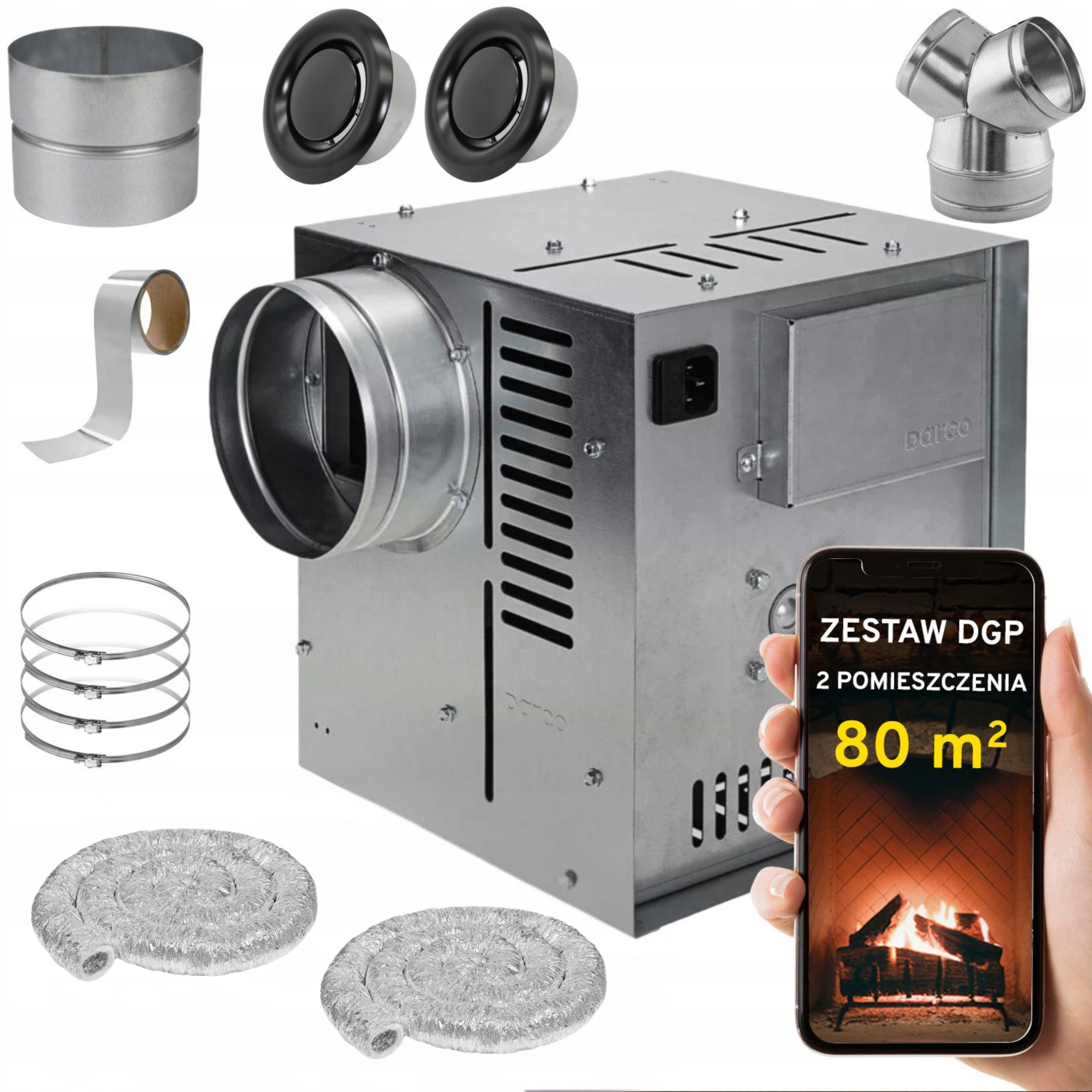 Komínová Turbína Ventilátor Komínový Set Dgp 2 miestnosti 80 m2