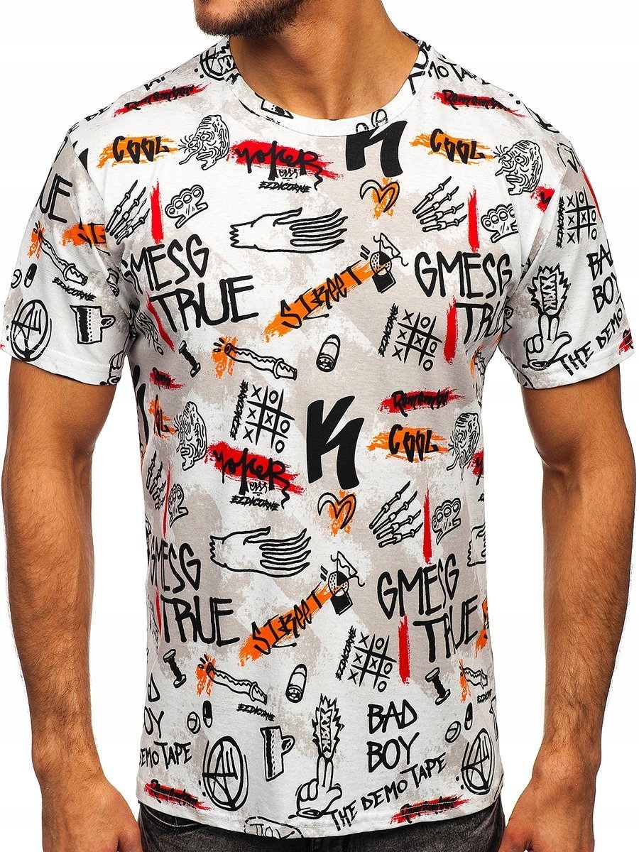 

T-shirt Męski Z Nadrukiem Biały 14908 Denley_l