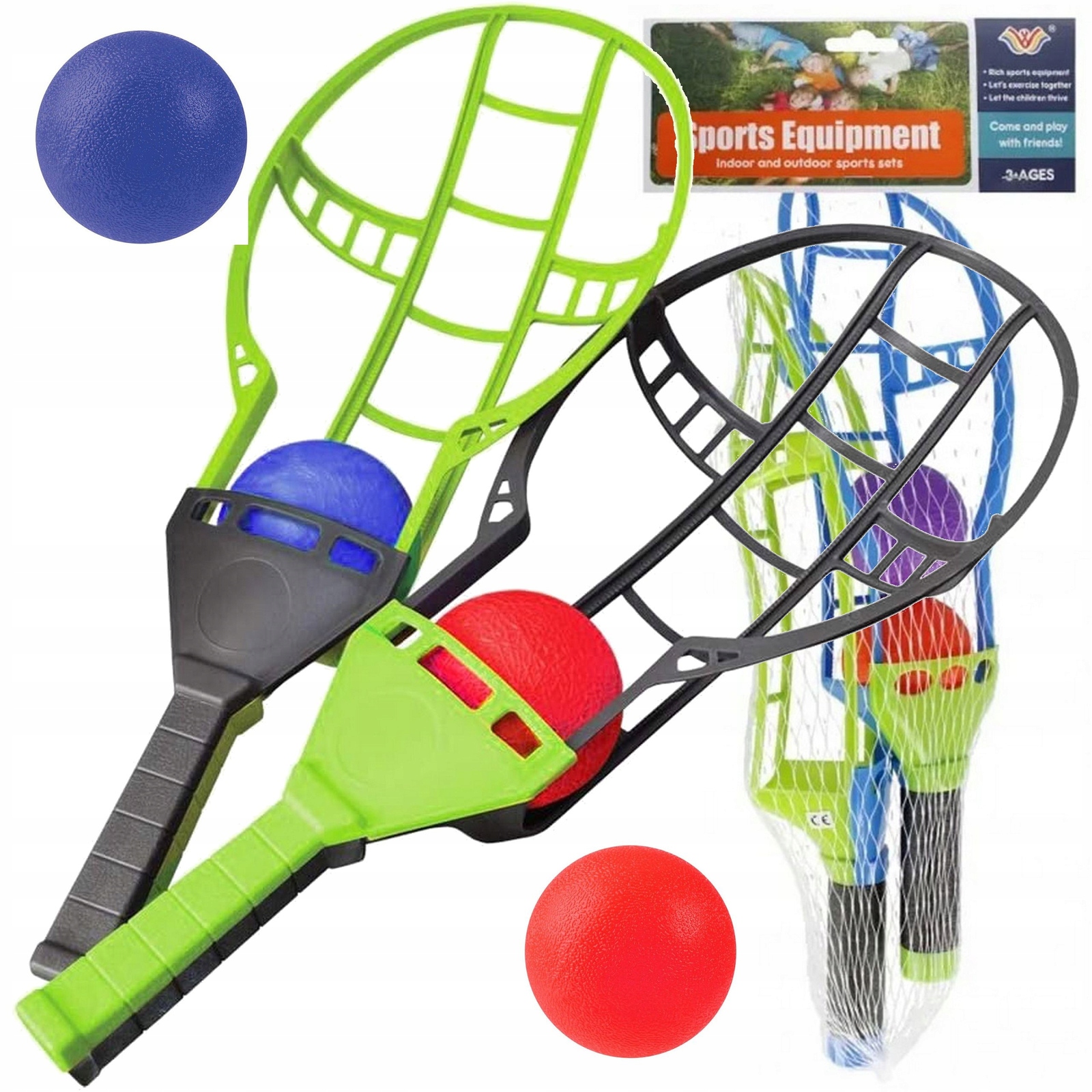 GRA PLAŻOWA ZRĘCZNOŚCIOWA ŁAPACZ PIŁEK KATAPULTA WYRZUTNIA ZABAWKA OGRODOWA