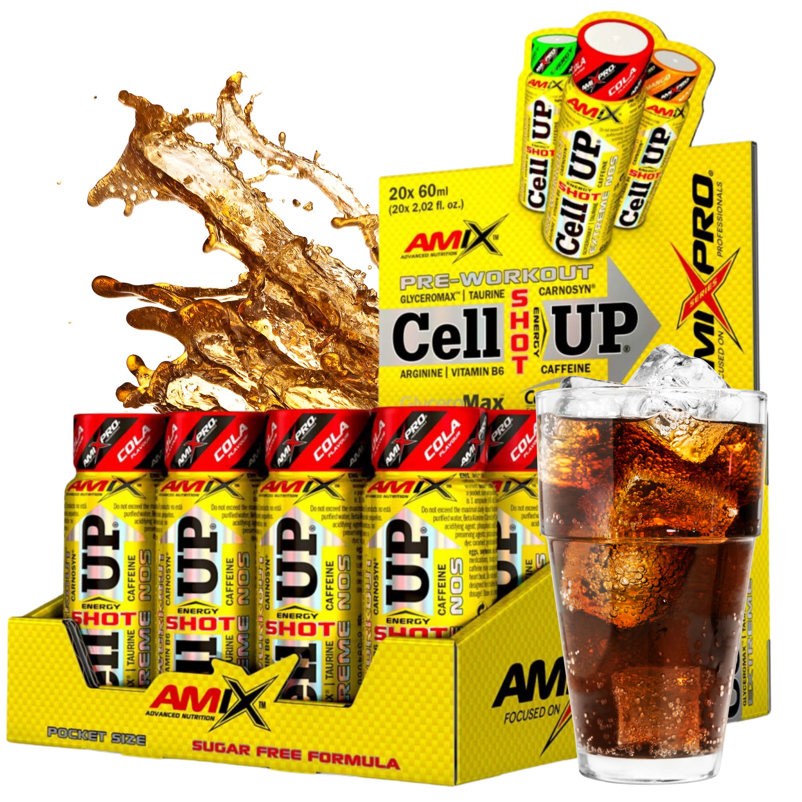 Preworkout Shot Beta Alanin CarnoSyn Taurin L Arginin Cola 20 x 60 Ml