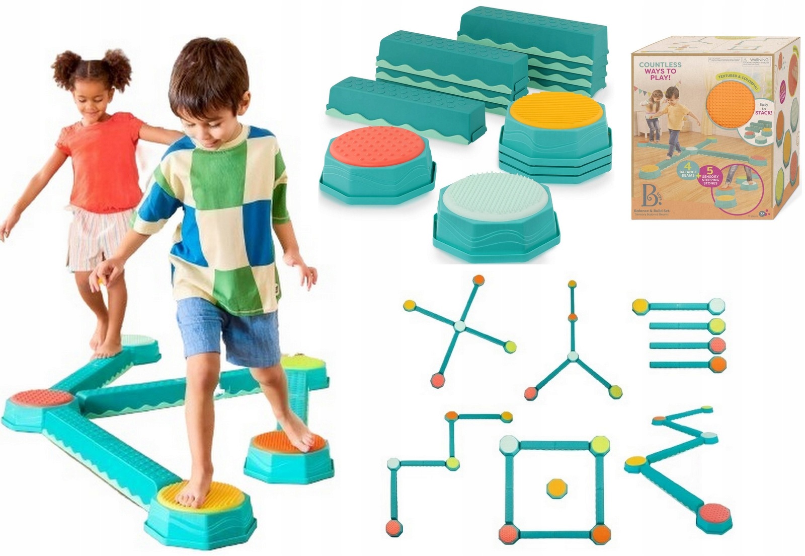 B.Toys Ścieżka sensoryczna Motoryka duża deska do balansowania Montessori