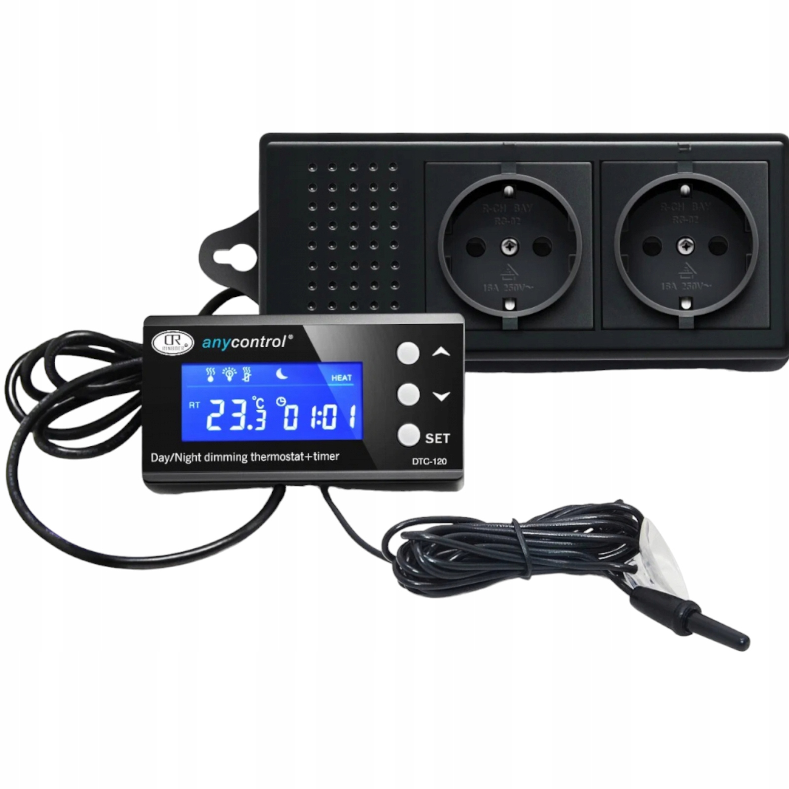 Levně Ringder DTC-120 Digitální Termostat se Stmívačem LCD 220V pro Terárium