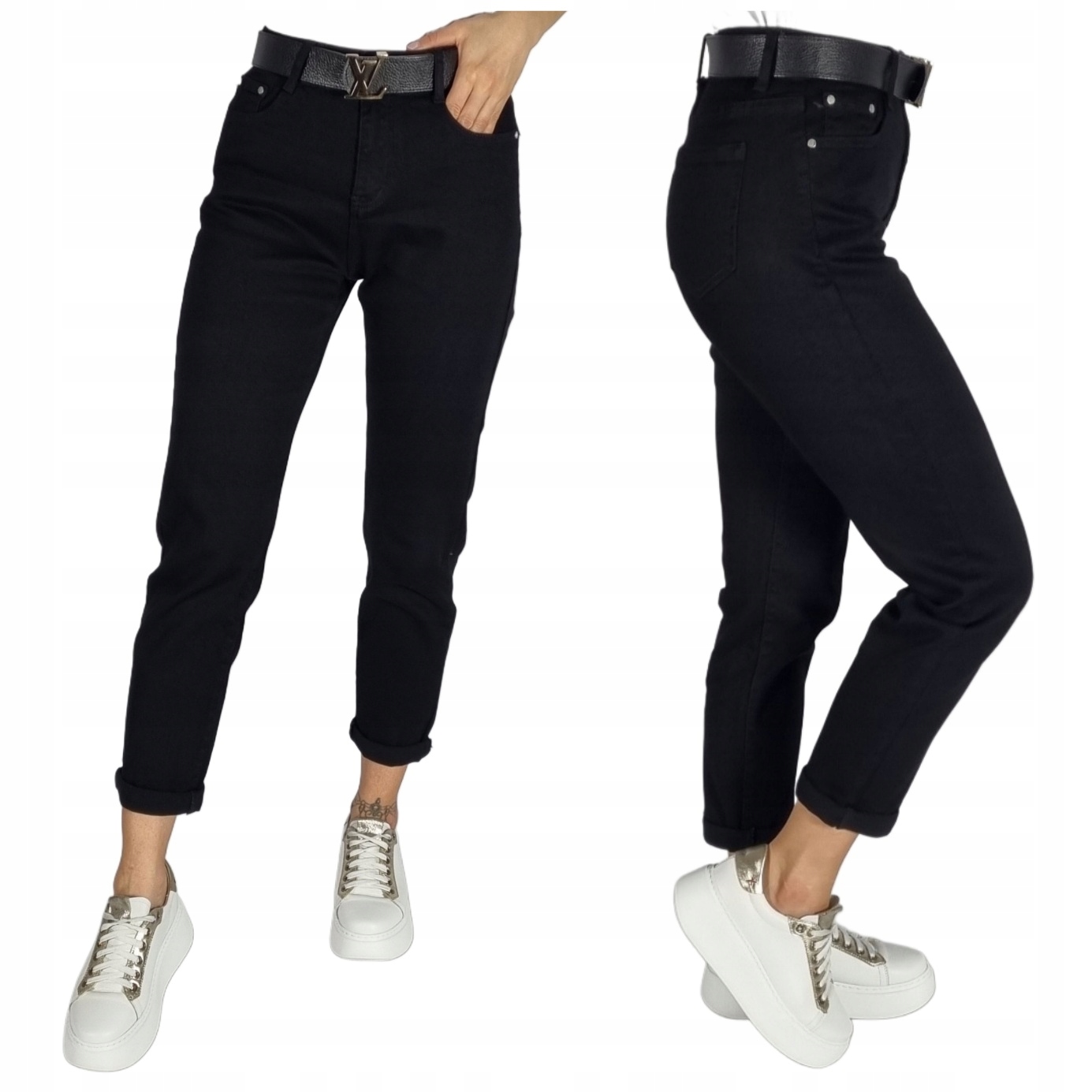 Spodnie Jeansowe Mom Fit Czarne Verden Jeans Plus Size 44/2XL