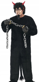 Kostým Krampus černý kombinéza kigurumi Kočka Zvířata L