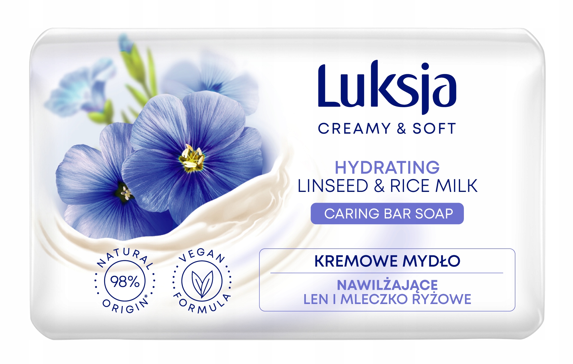 

Mydło w kostce nawilżające kremowe 90g Len Luksja