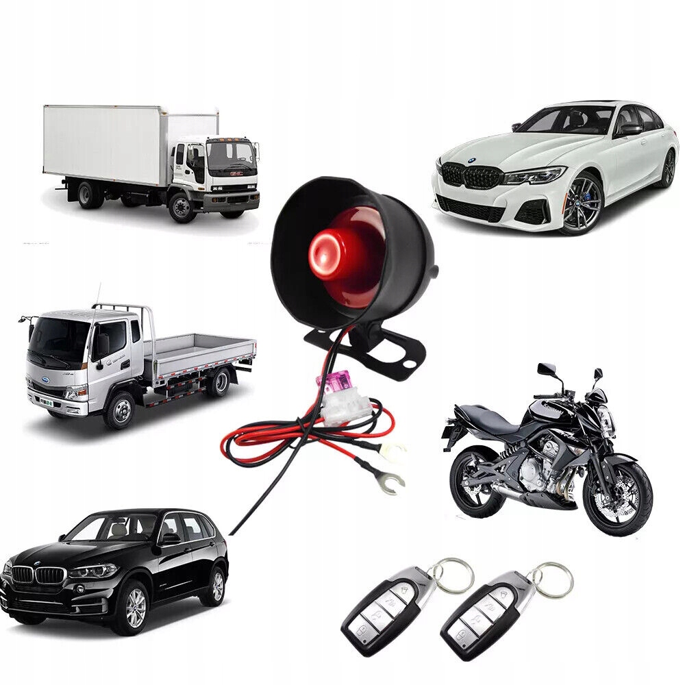 ALARM STEROWNIK SAMOCHODOWY MOTOCYKL SYRENA KLAKSON 120DB Z 2 PILOTAMI Producent inny