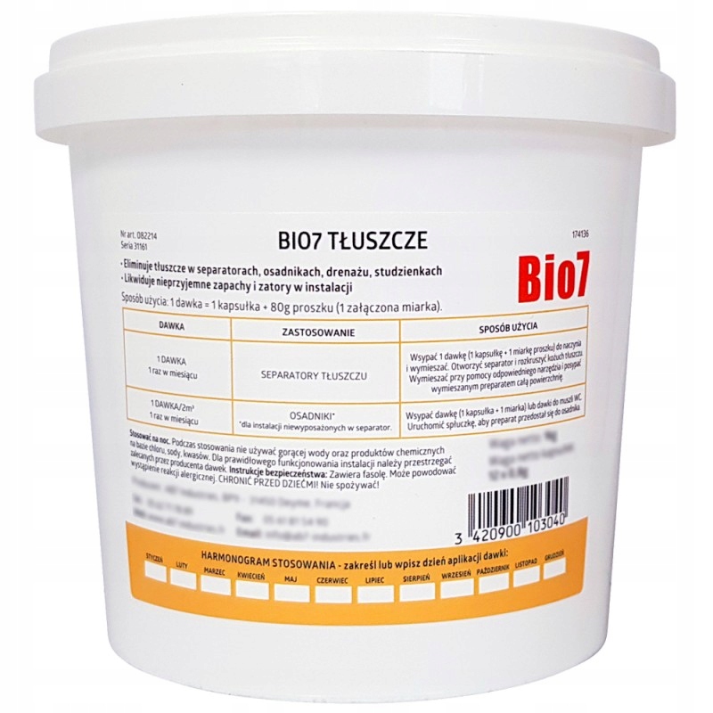 

Bio7 Tłuszcze Redukcja Tłuszczów Oczyszczalnia 1Kg