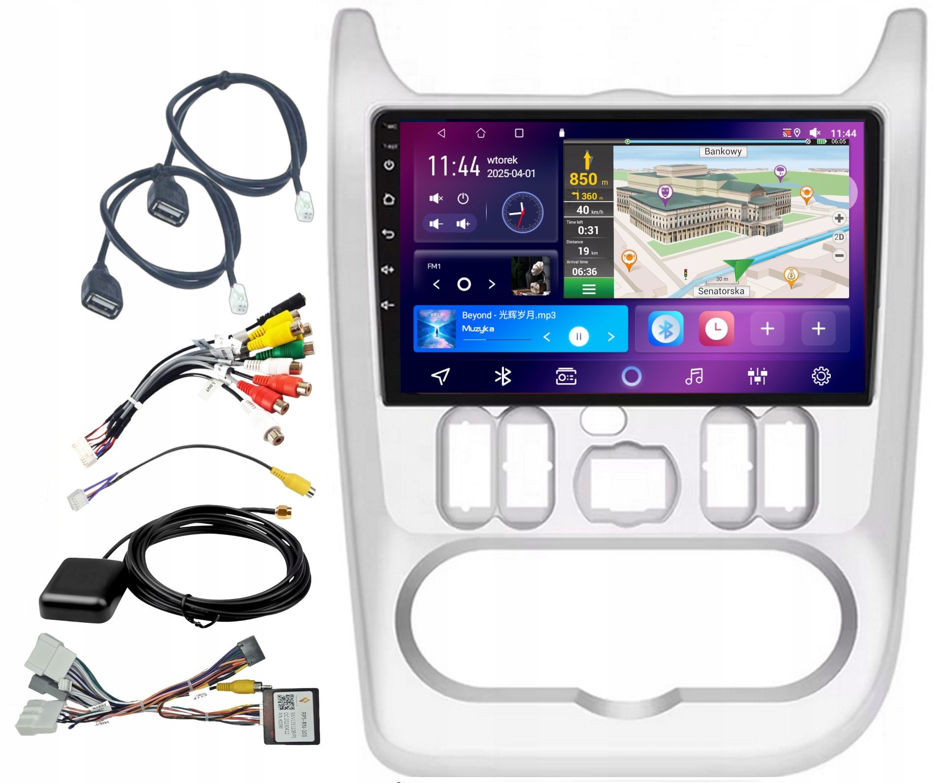 Rádio Gps Navigácia Android Dacia Logan 2009-2013 Carplay Wifi 6GB 128GB