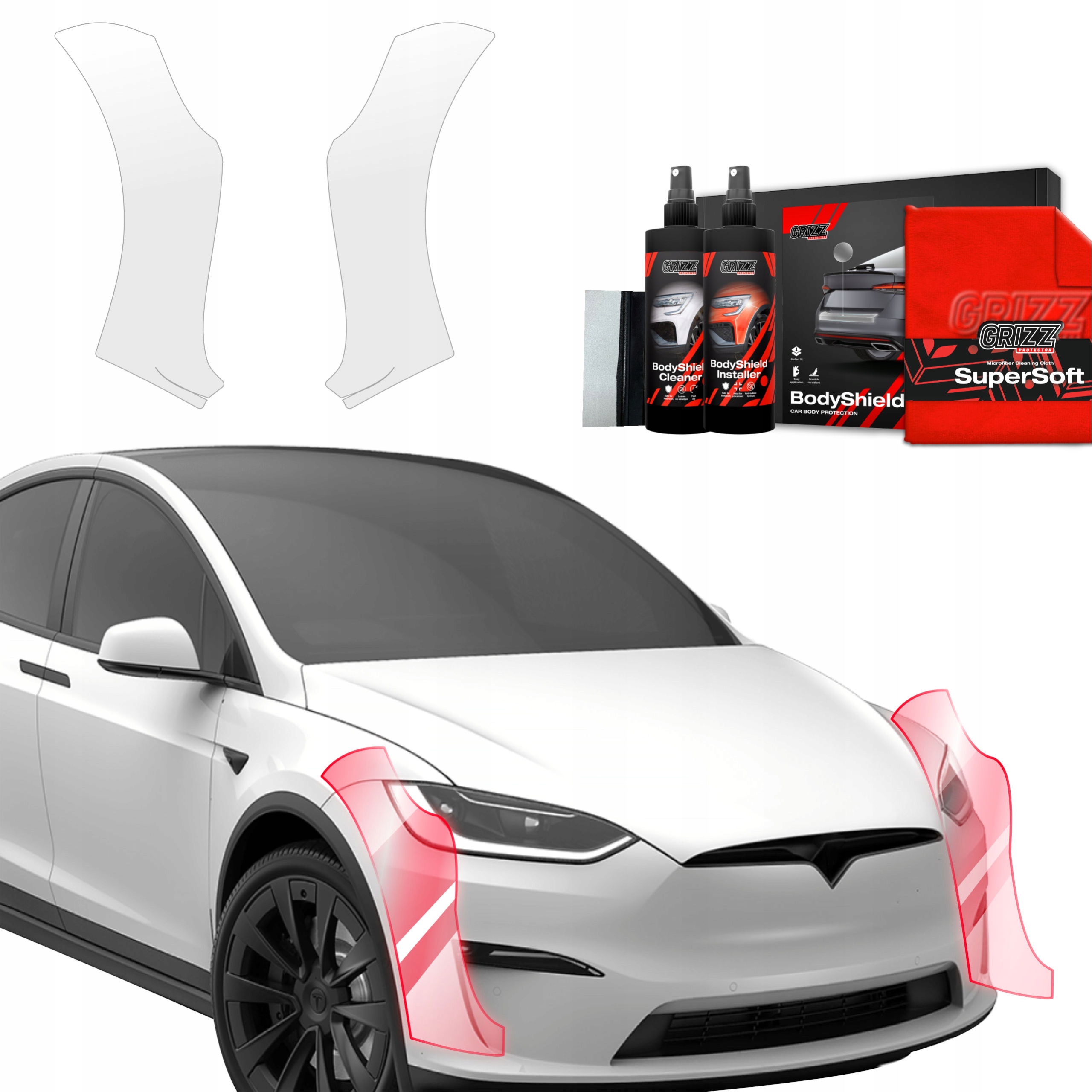 2v1 Fólie Ppf na nárazník pro Tesla Model X (2021-2025) Grizz