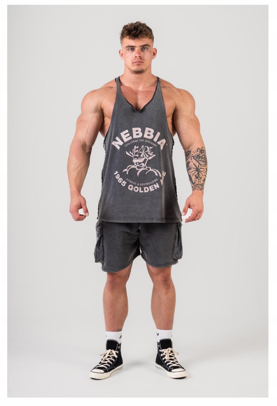Nebbia x Olympia 791 tank top męski głęboko wycięty na siłownie r. L