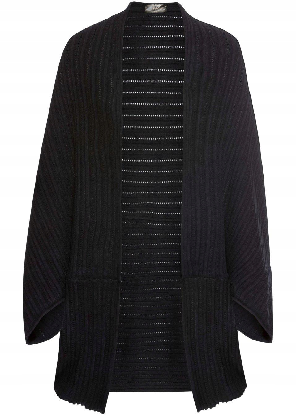 1A5E08 BONPRIX SWETER BEZ ZAPIĘCIA CZARNY U