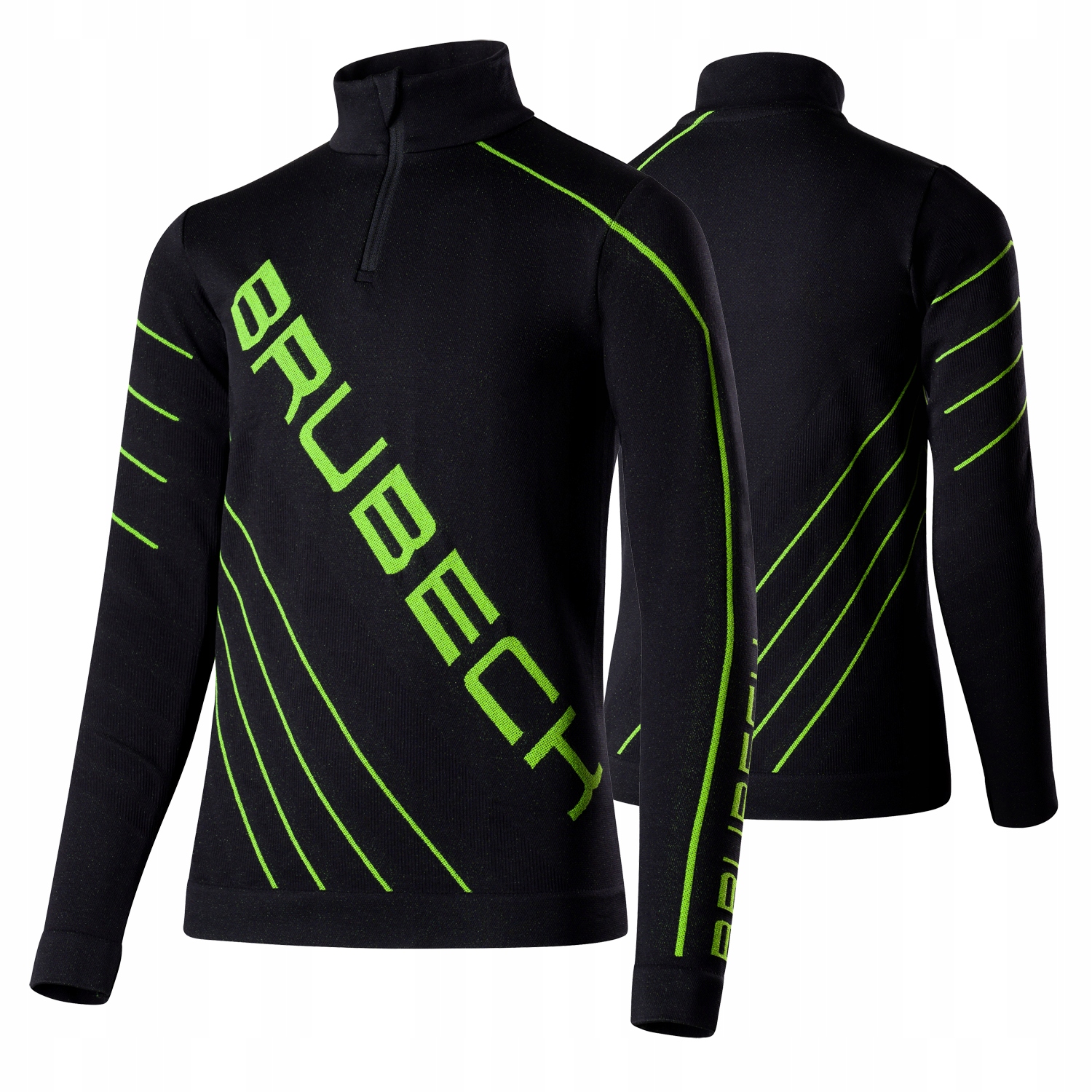 Brubeck Dziecięca Bluza Piłkarska Sportowa Dry Junior Czarny/neon 128/134