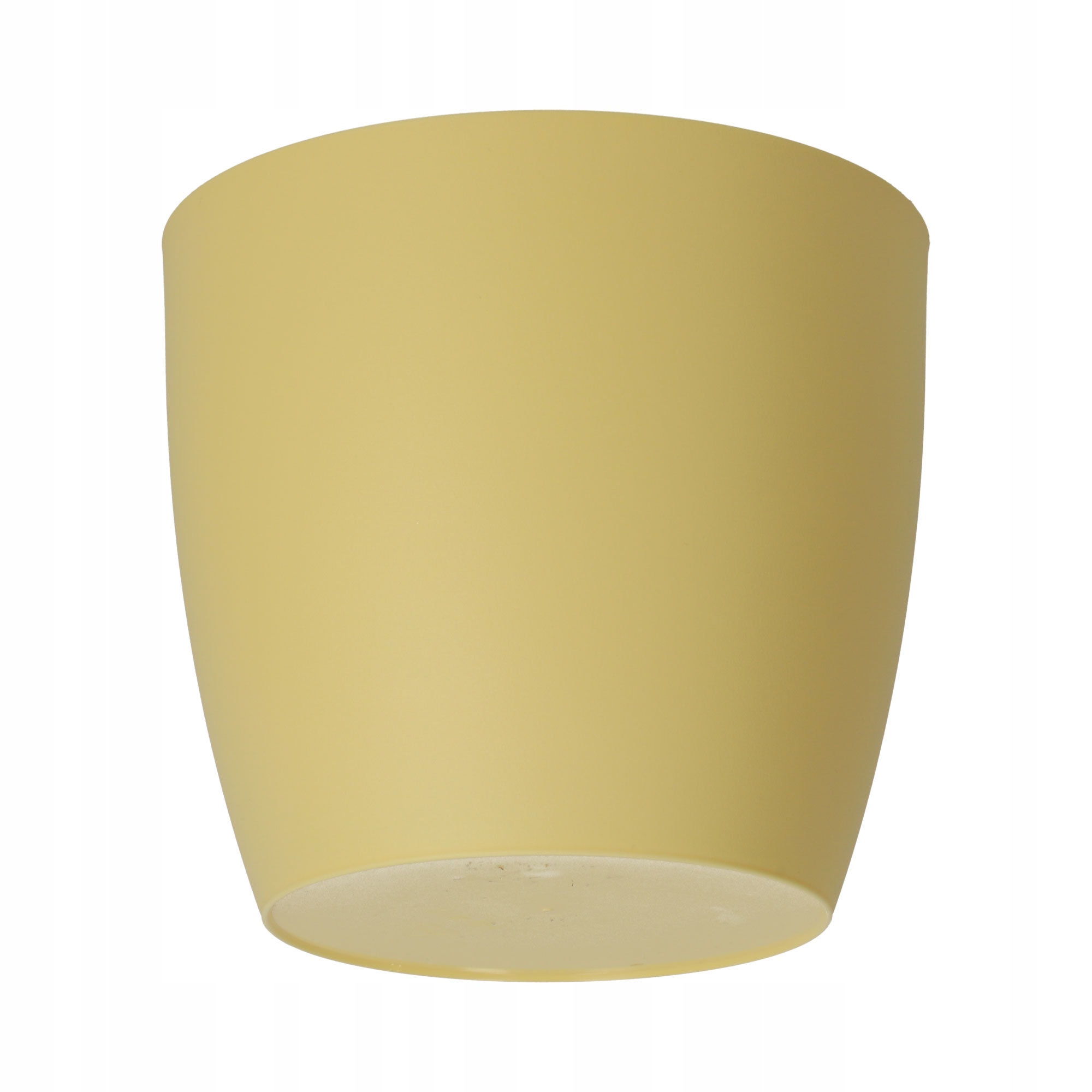 DONICZKA OSŁONKA DONICA 12cm NA KWIATY MATOWA ŻÓŁTA PLASTIKOWA PODSTAWKA Kształt okrągły