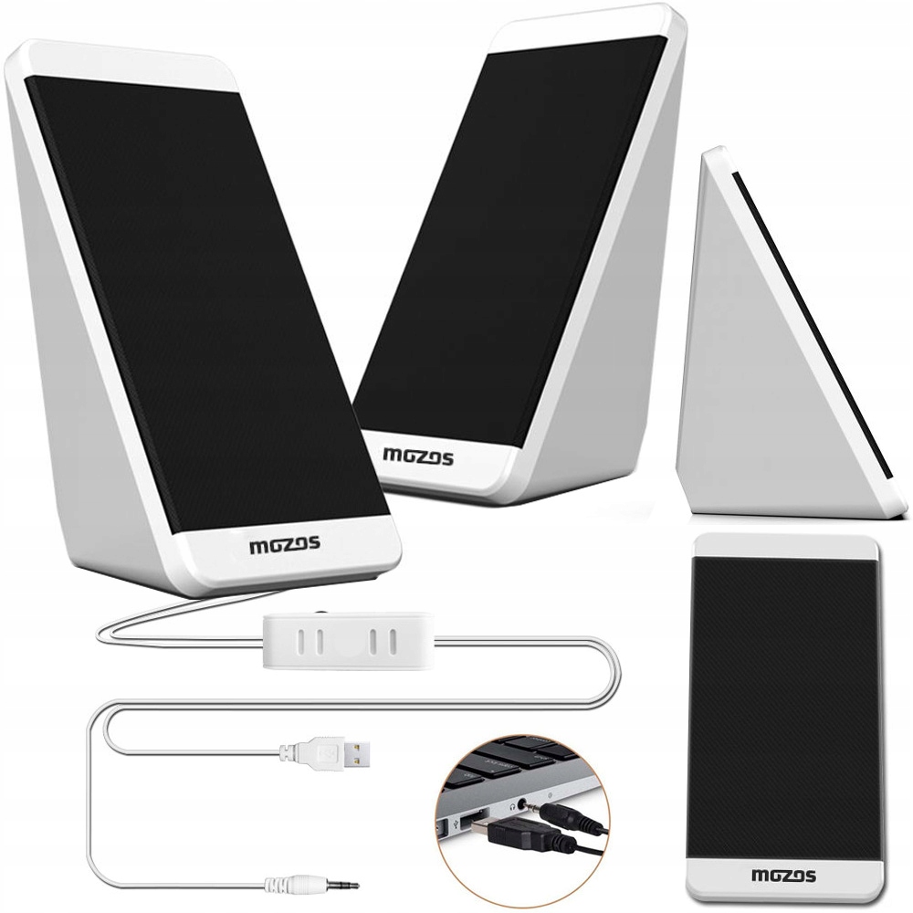 

Głośniki Komputerowe Usb Jack Stereo 2.0 Białe