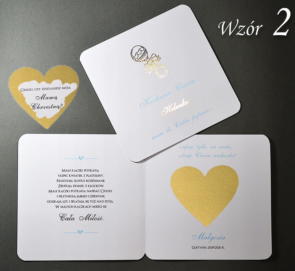 Prośba Pytanie Zdrapka Chrzestnej PERSONALIZOWANA Szerokość produktu 14.2 cm