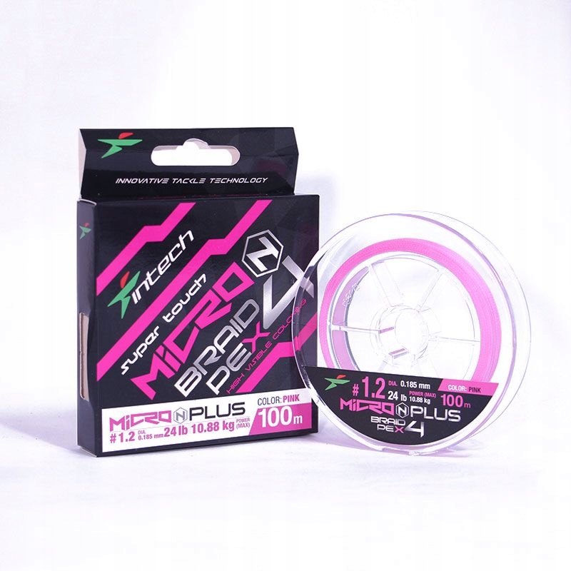 Żyłka pleciona Intech MicroN Plus Pe X4 #2.5/0.261mm/40lb/18.14kg 100m