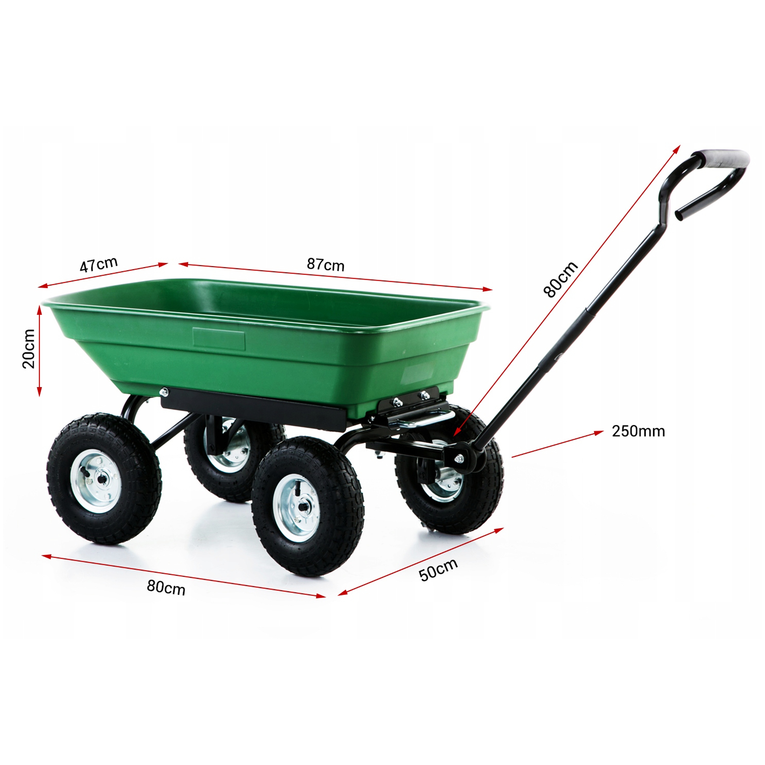 Wózek ogrodowy taczka 350kg solidny mocny do ogrodu wywrotka 3w1 zielony Stan opakowania oryginalne