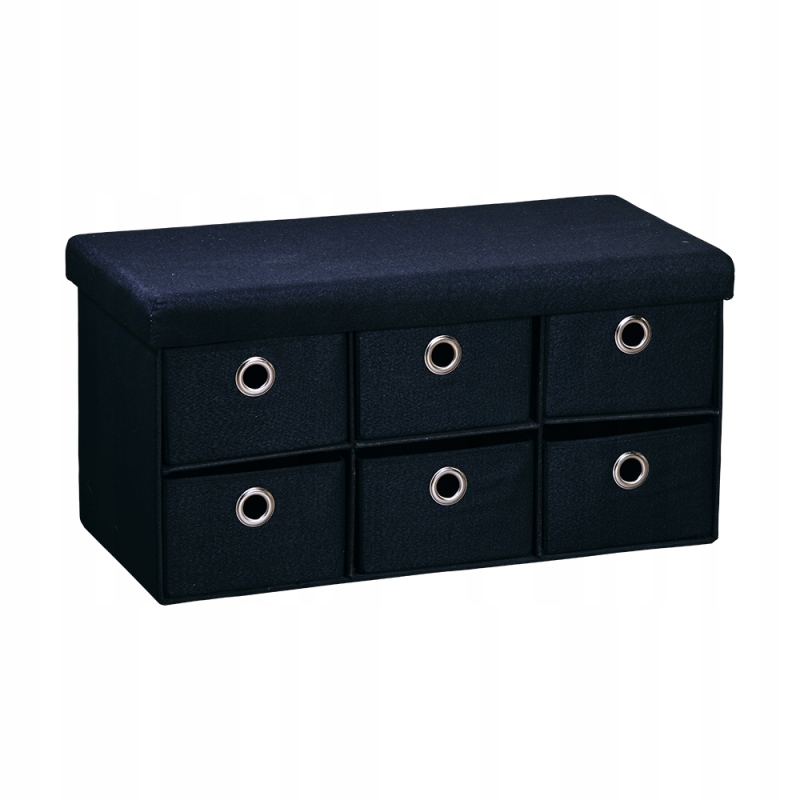 Lavice se sedákem a úložnými boxy, černá 76 x 38 x 38cm