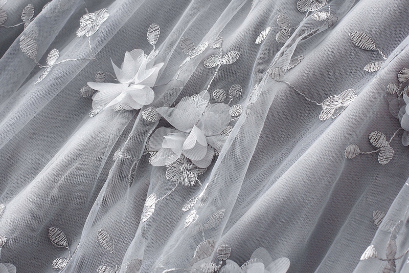 DŁuga KOBIECA PLISOWANA SPÓDNICA MIDI Tiulowa Haft Marka inna