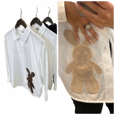 bílá košile s medvídkem By O La La 40 L