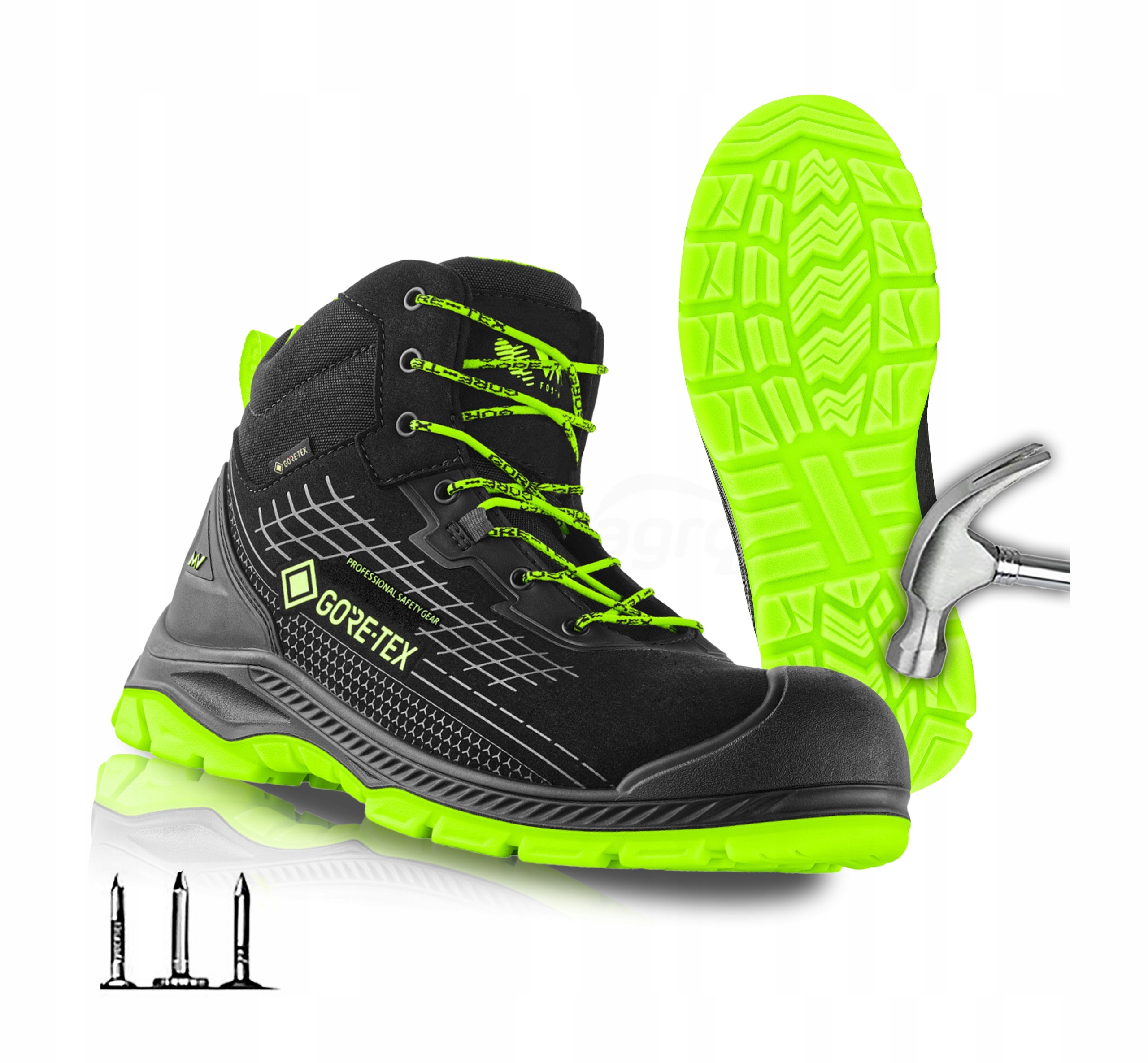 Ochranné pracovní boty voděodolné Gore-Tex VM Footwear Birmingham S7L Fo 43