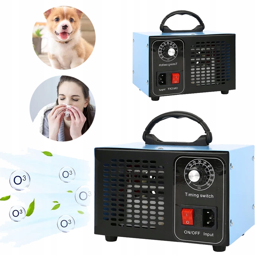 Generátor ozonu s 60 minutovým časovačem, 48000 mg/h, s rukojetí, malý a pohodlný