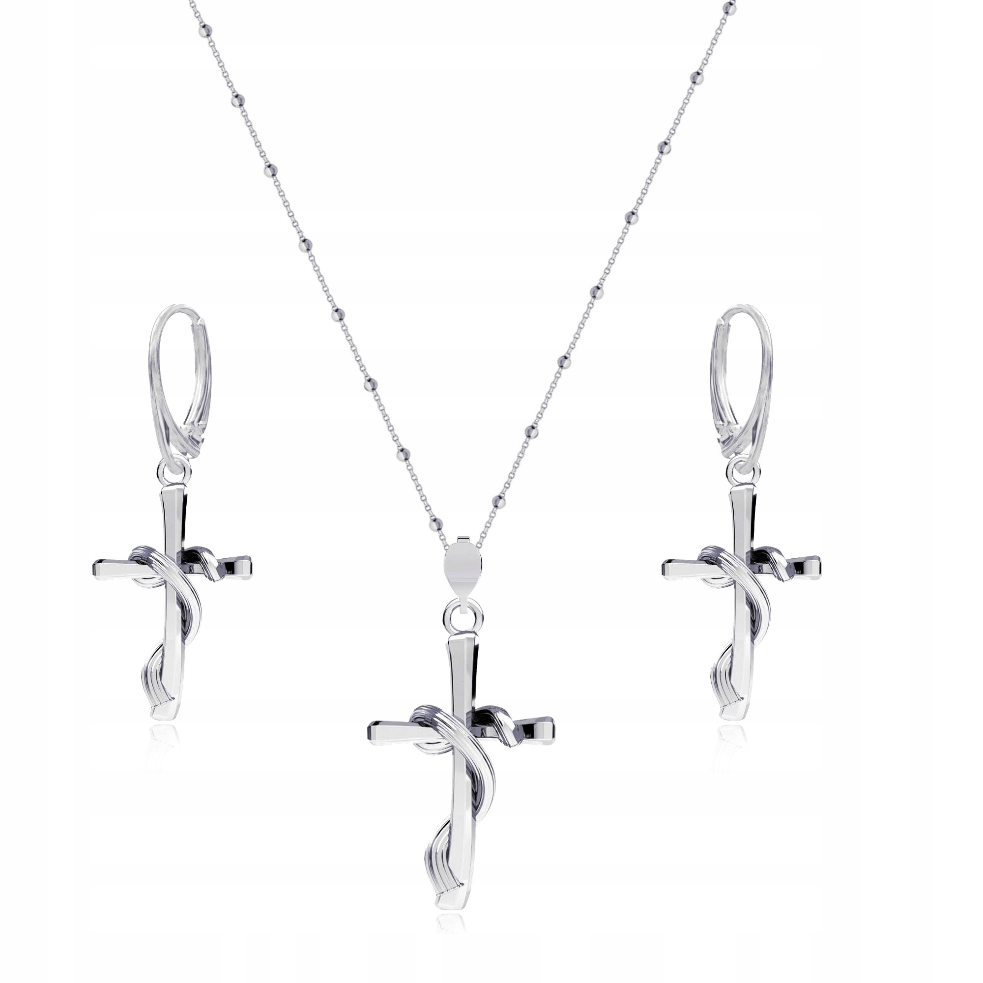 Křížek křížek opletený stříbrný komplet řetízek kuličkový stříbro 925