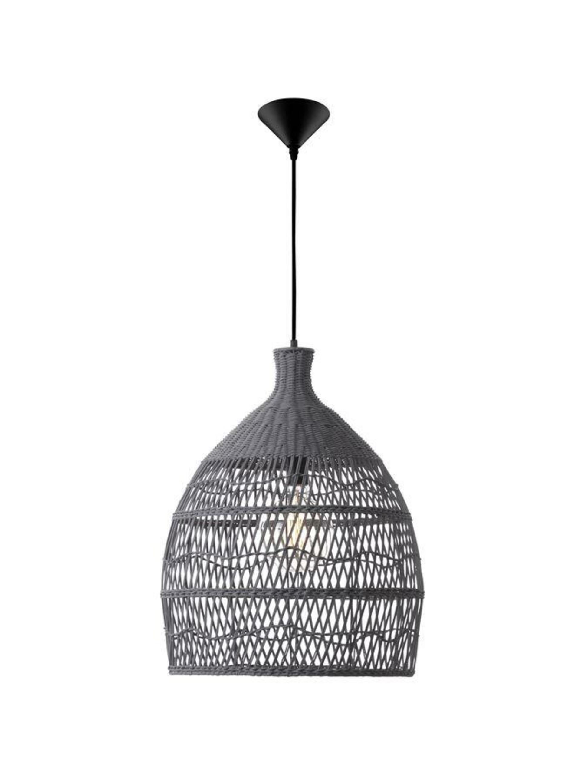 Závesné svietidlo Nova Luce Destin E27 1x12W IP20 šedé ratan