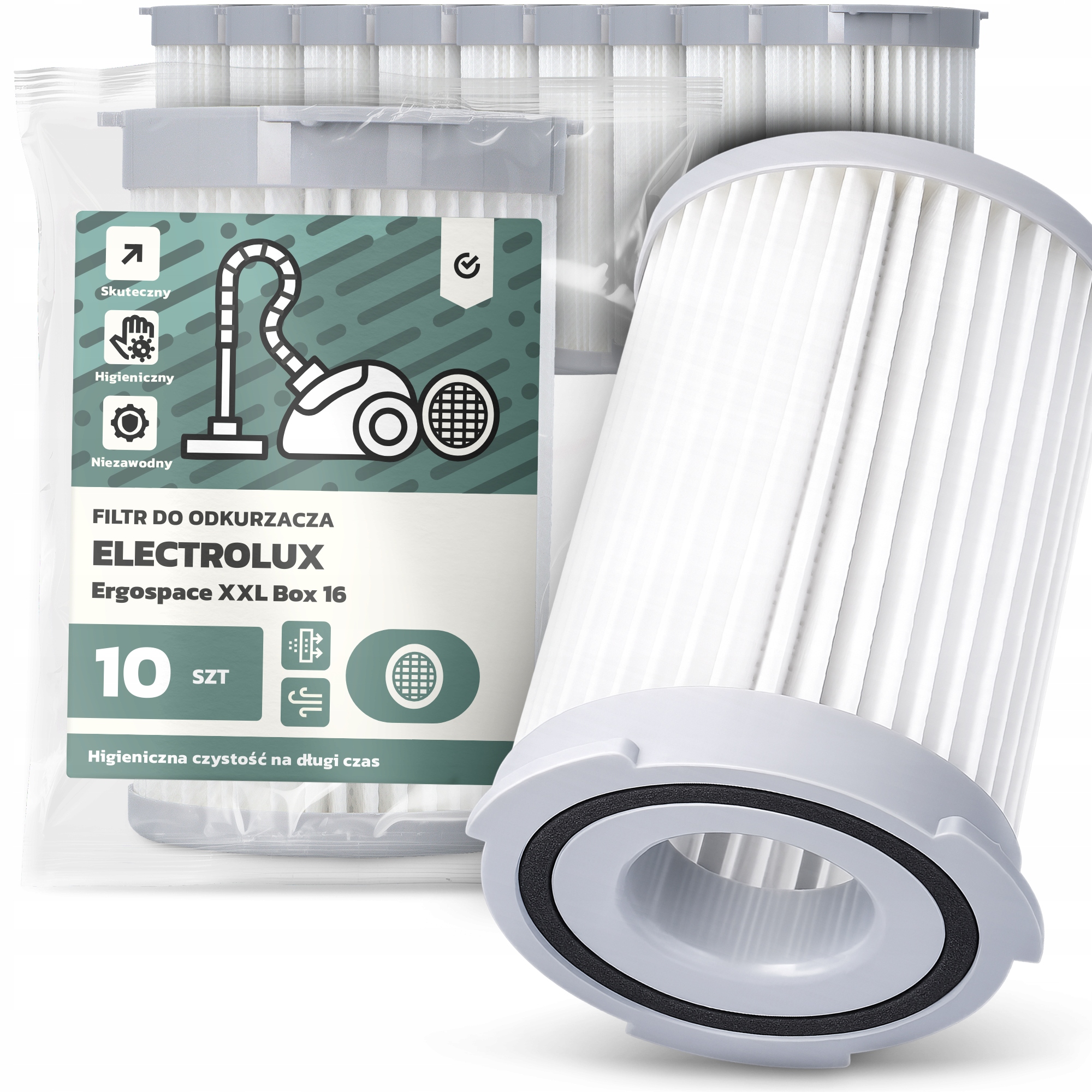 10 x Vzduchový Filtr pro vysavač Electrolux Ergospace XXL Box 16 Hepa Em-w