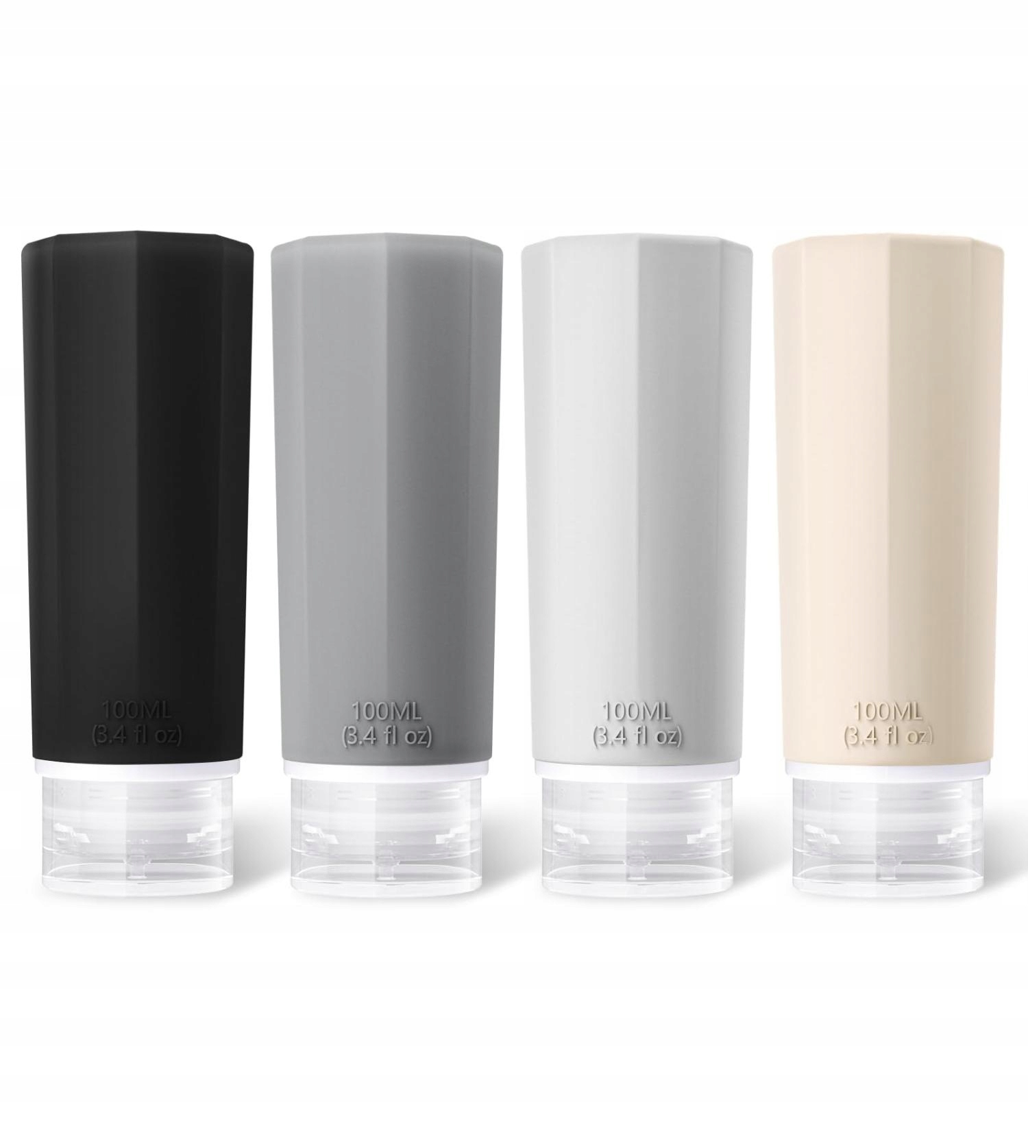 4X Silikonowa Butelka Podróżna Na Kosmetyki 100ML Wielokrotnego Użytku