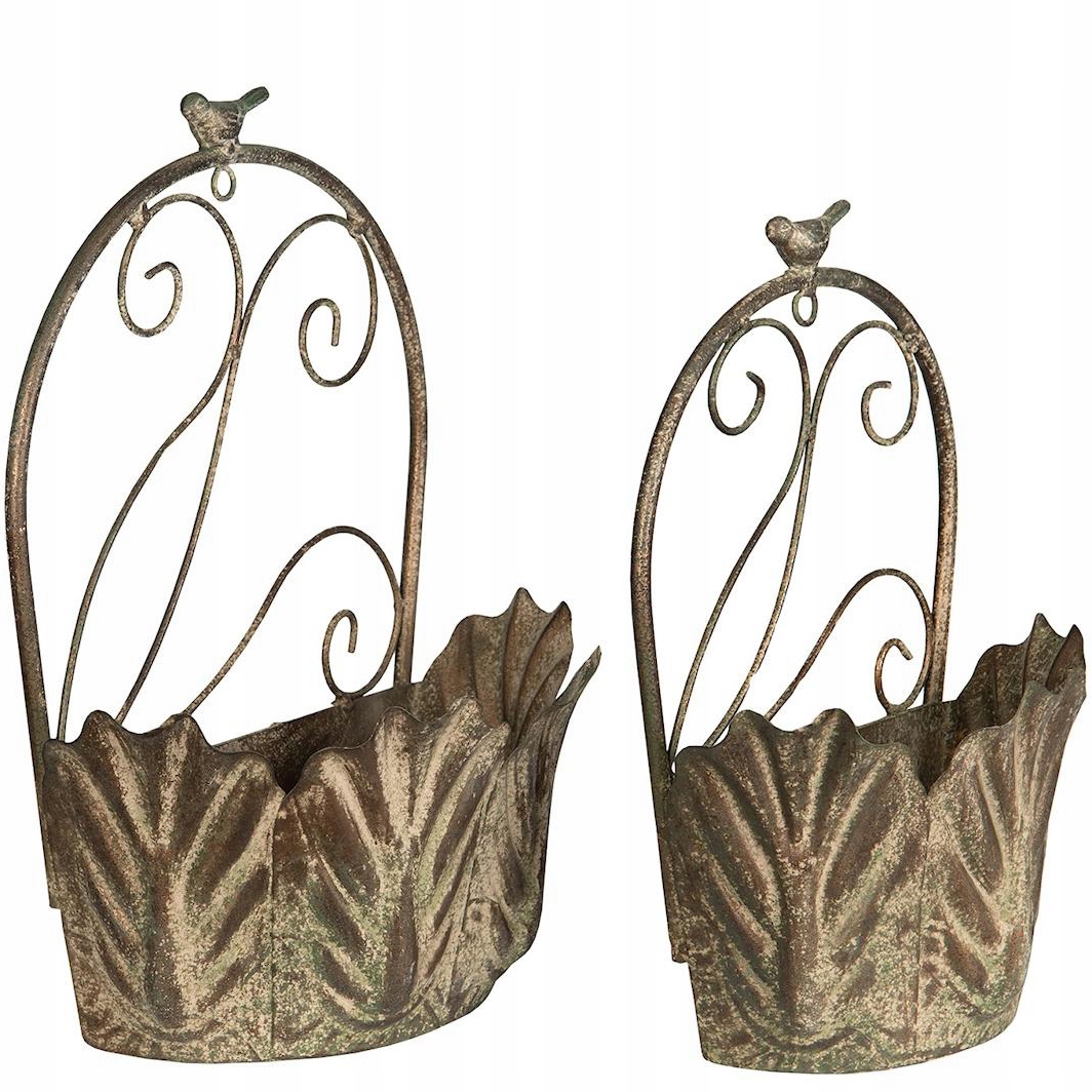 Závěsný Květináč Vintage Loft Kovový Na Balkon Terasu Sada 2 Ks