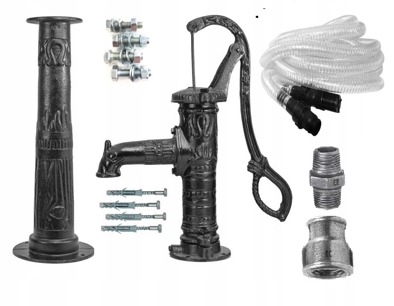 Pompa Ręczna Abisynka Podstawa Wąż Ssący 4 mb