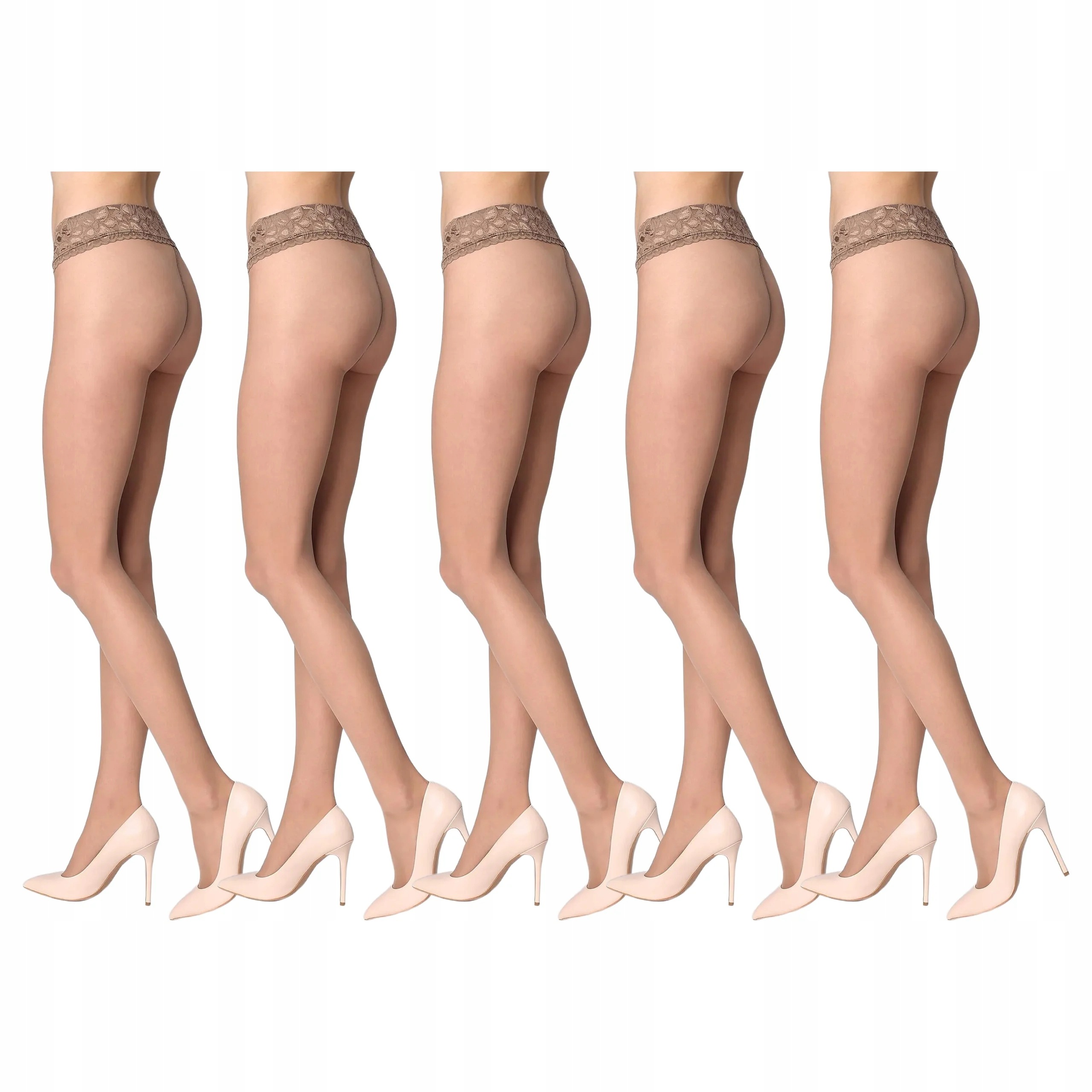 5 x Punčocháče Erotic Vita Bassa 30 den Marilyn Antilope 4-L