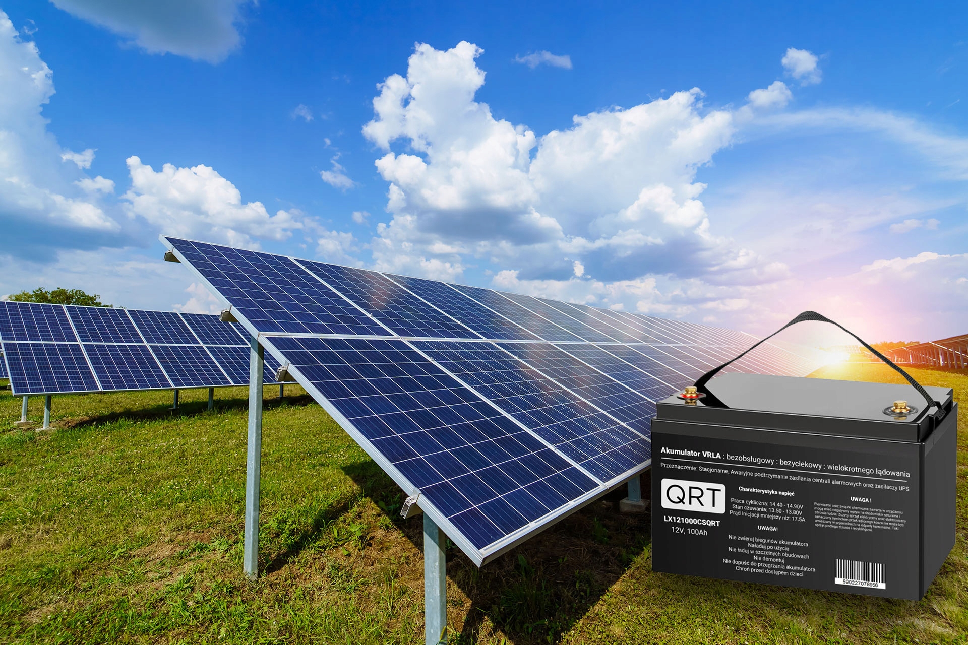 AKUMULATOR 12V 100Ah AGM MOCNY BEZOBSŁUGOWY ZASILANIE AWARYJNE FOTOWOLTAIKA Napięcie 12 V