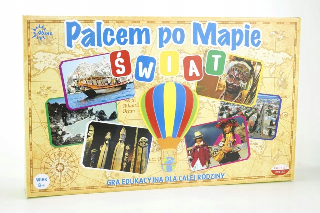 Palcem po Mapie ŚWIAT Gra edukacyjna ABINO