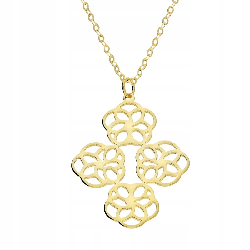 Dámský zlatý náhrdelník 585 ve tvaru kříže na řetízku pro každodenní nošení