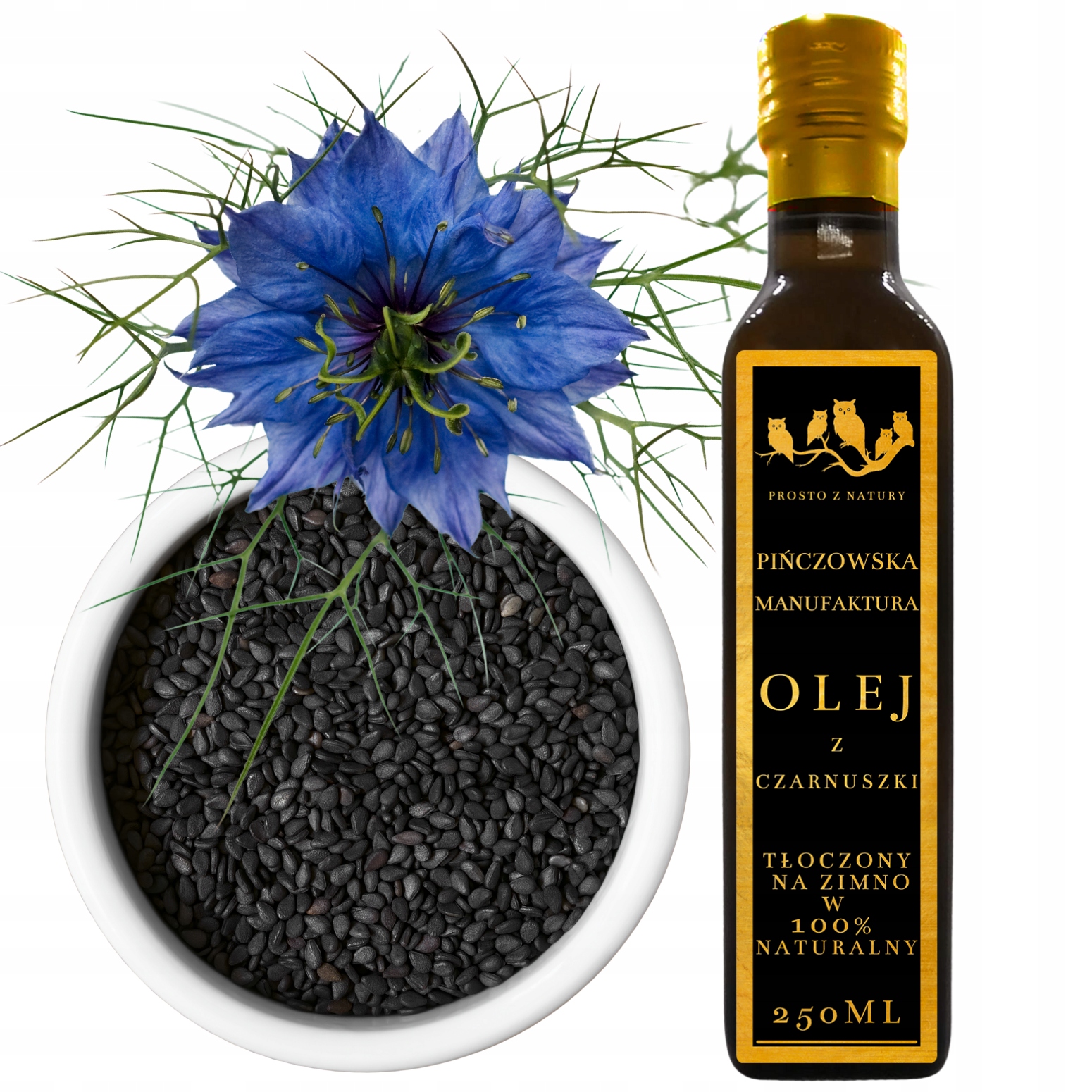 

Olej z Czarnuszki Pińczowska Manufaktura 250 ml